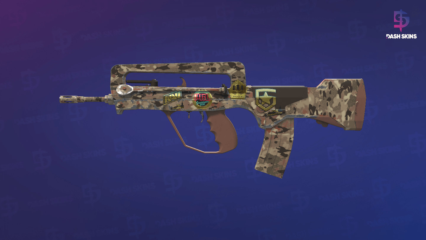 Souvenir FAMAS | CaliCamo (Minimal Wear) Screenshot Playside