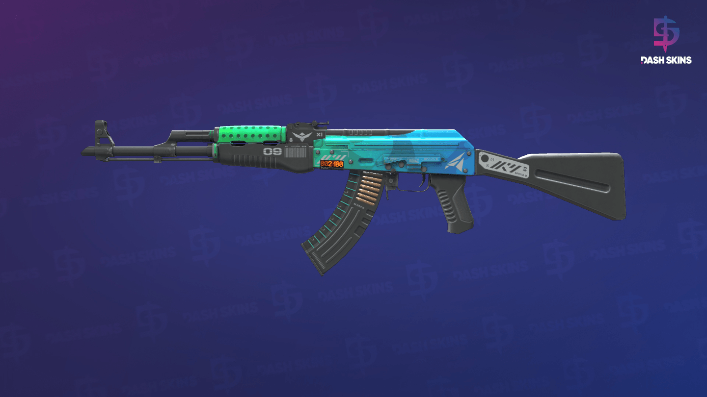 StatTrak™ AK-47 | Ice Coaled (Minimal Wear) Screenshot Playside