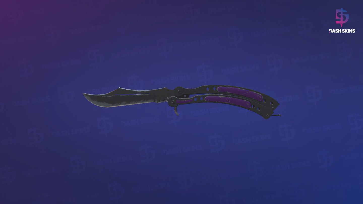 ★ Butterfly Knife | Ultraviolet (Well-Worn) Screenshot Playside