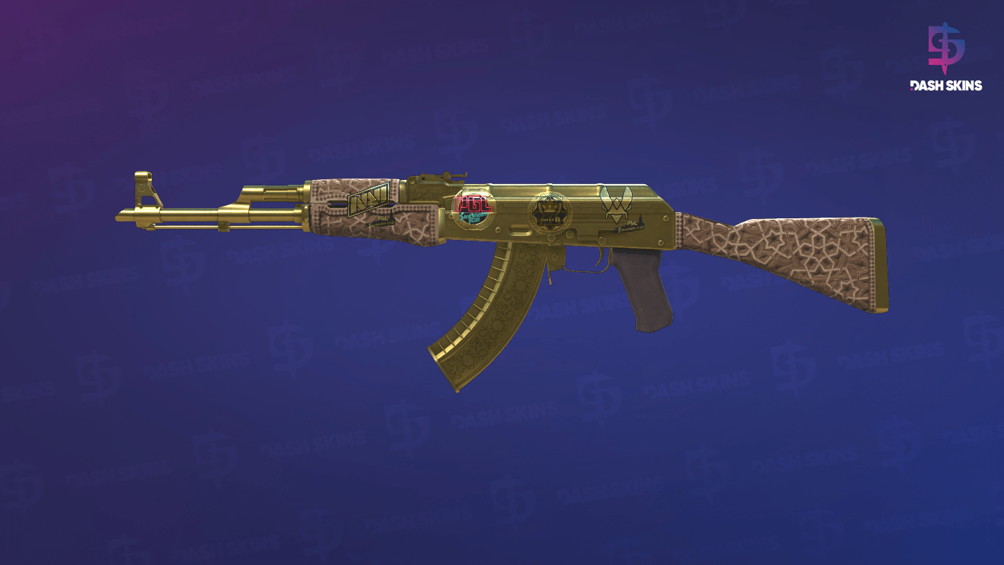 Souvenir AK-47 | Gold Arabesque (Field-Tested) Screenshot Playside