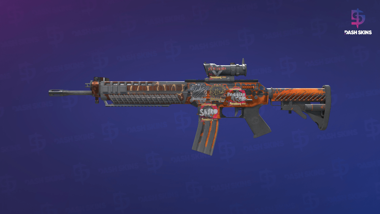 StatTrak™ SG 553 | Tiger Moth (Battle-Scarred) Screenshot Playside