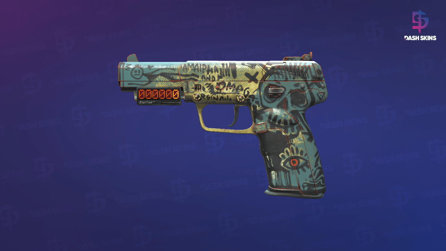 StatTrak™ Five-SeveN | Scrawl (Minimal Wear) Screenshot Playside