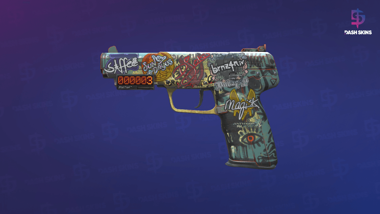 StatTrak™ Five-SeveN | Scrawl (Minimal Wear) Screenshot Playside