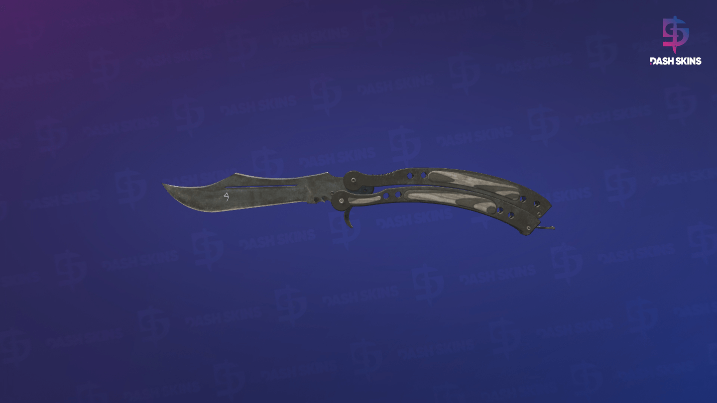 ★ StatTrak™ Butterfly Knife | Black Laminate (Battle-Scarred) Screenshot Playside