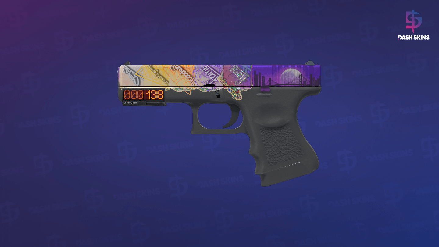 StatTrak™ Glock-18 | Moonrise (Minimal Wear) Screenshot Playside