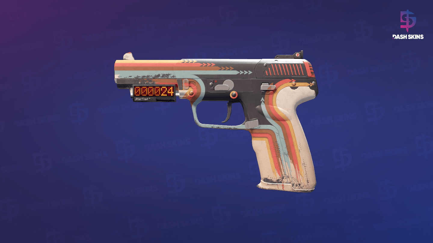 StatTrak™ Five-SeveN | Retrobution (Well-Worn) Screenshot Playside