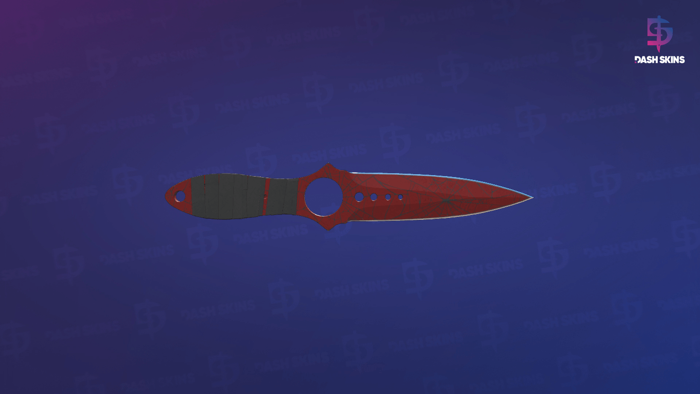 ★ Skeleton Knife | Crimson Web (Well-Worn) Screenshot Playside