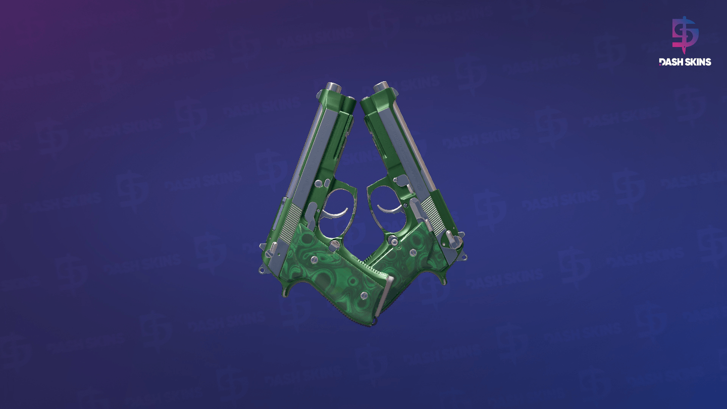 Dual Berettas | Polished Malachite (Minimal Wear) Screenshot Playside