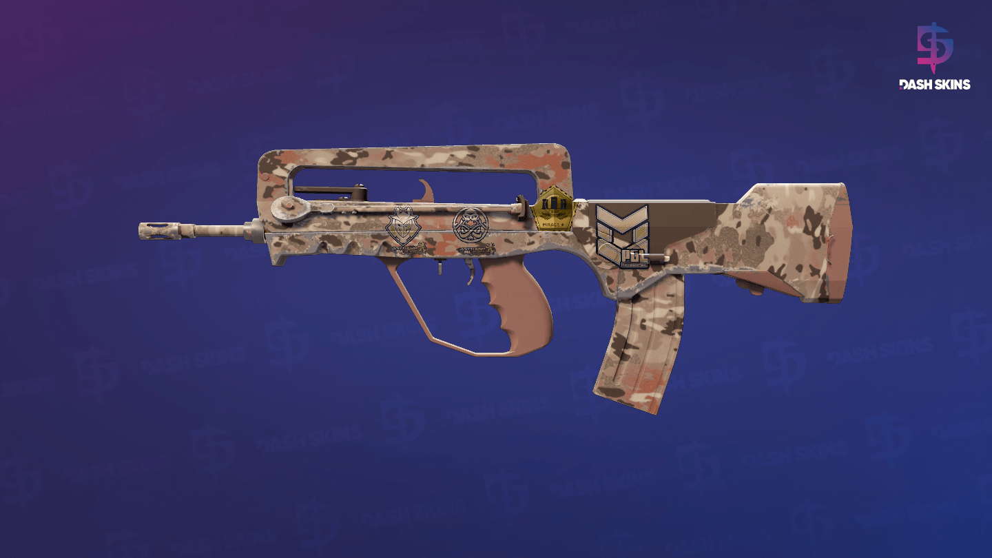 Souvenir FAMAS | CaliCamo (Minimal Wear) Screenshot Playside