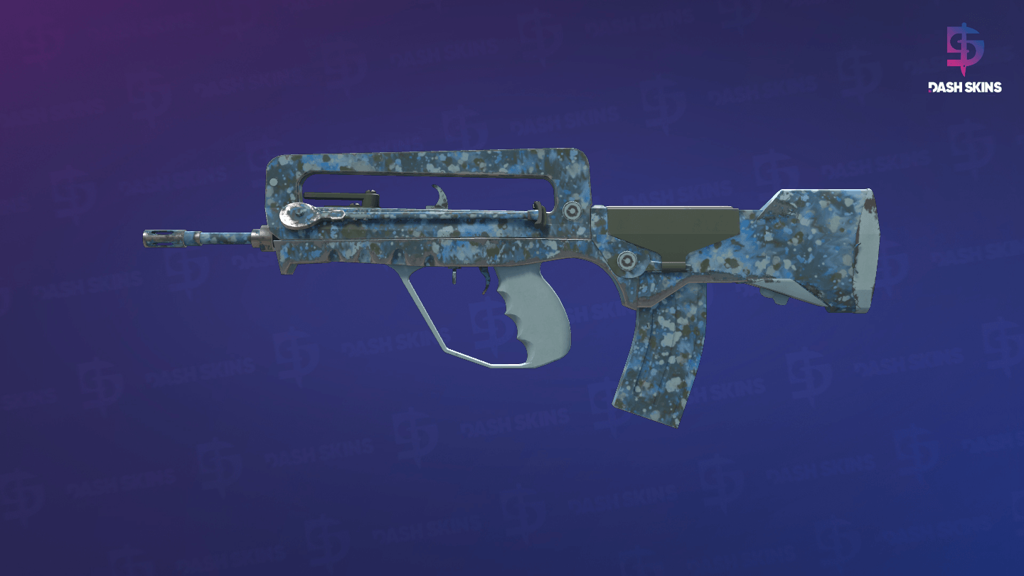 FAMAS | Cyanospatter (Minimal Wear) Screenshot Playside