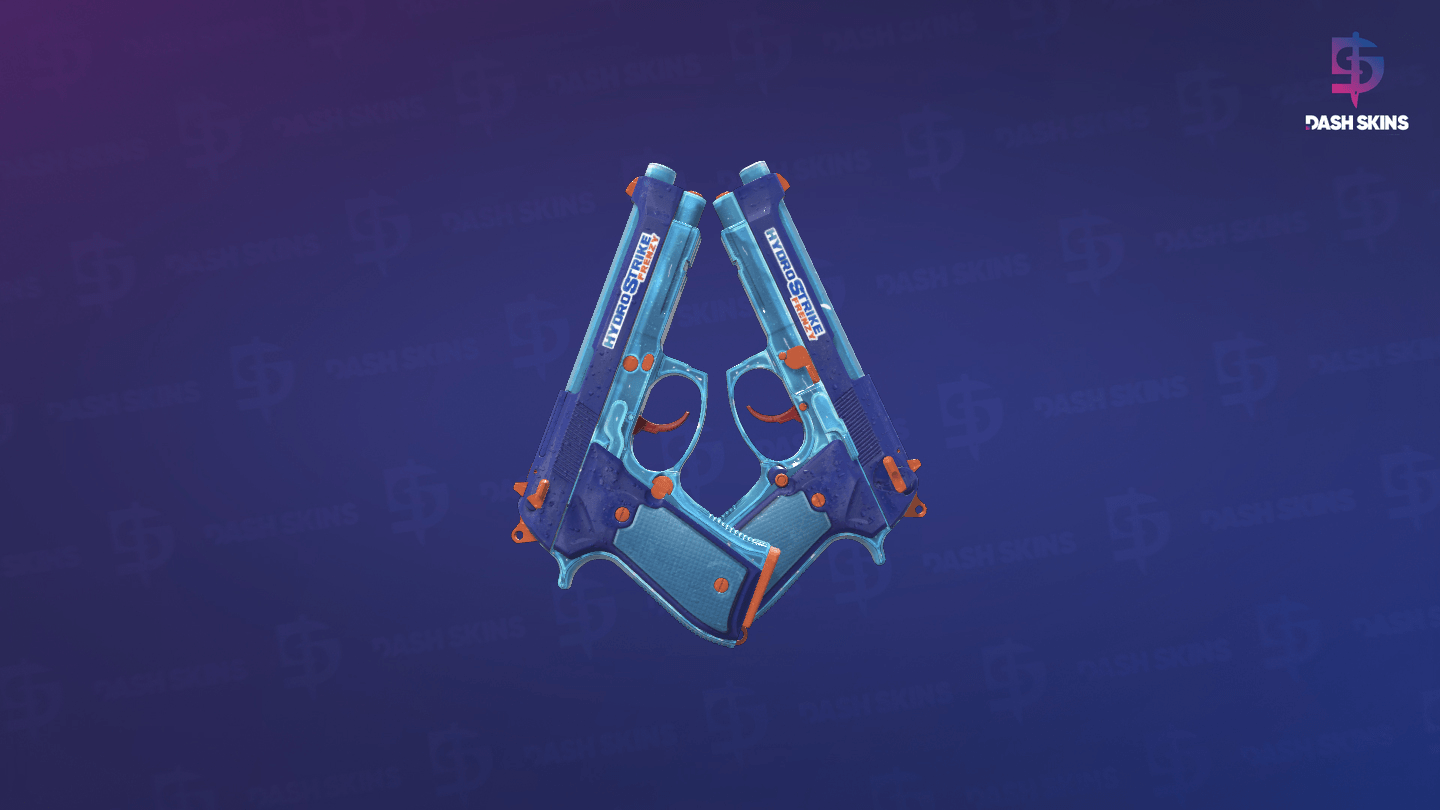 Dual Berettas | Hydro Strike (Minimal Wear) Screenshot Playside