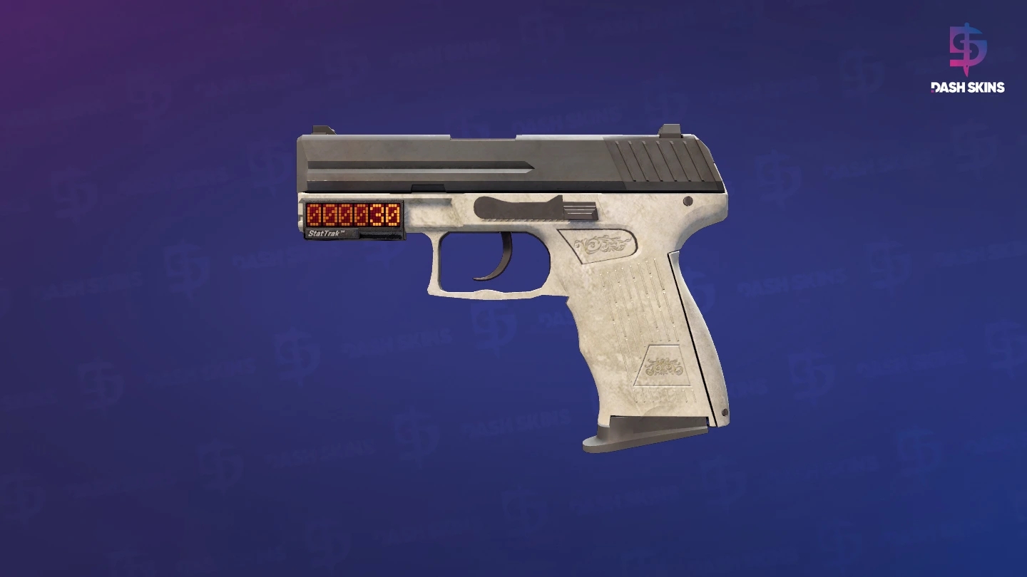 StatTrak™ P2000 | Ivory (Battle-Scarred) Screenshot Playside