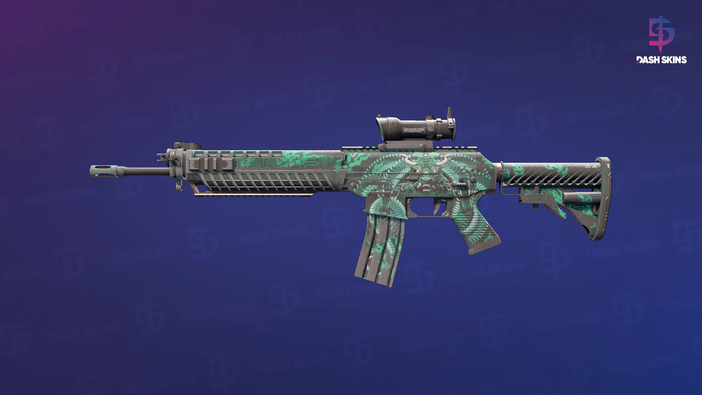 SG 553 | Dragon Tech (Well-Worn) Screenshot Playside