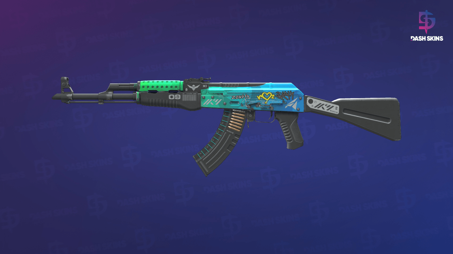 AK-47 | Ice Coaled (Minimal Wear) Screenshot Playside