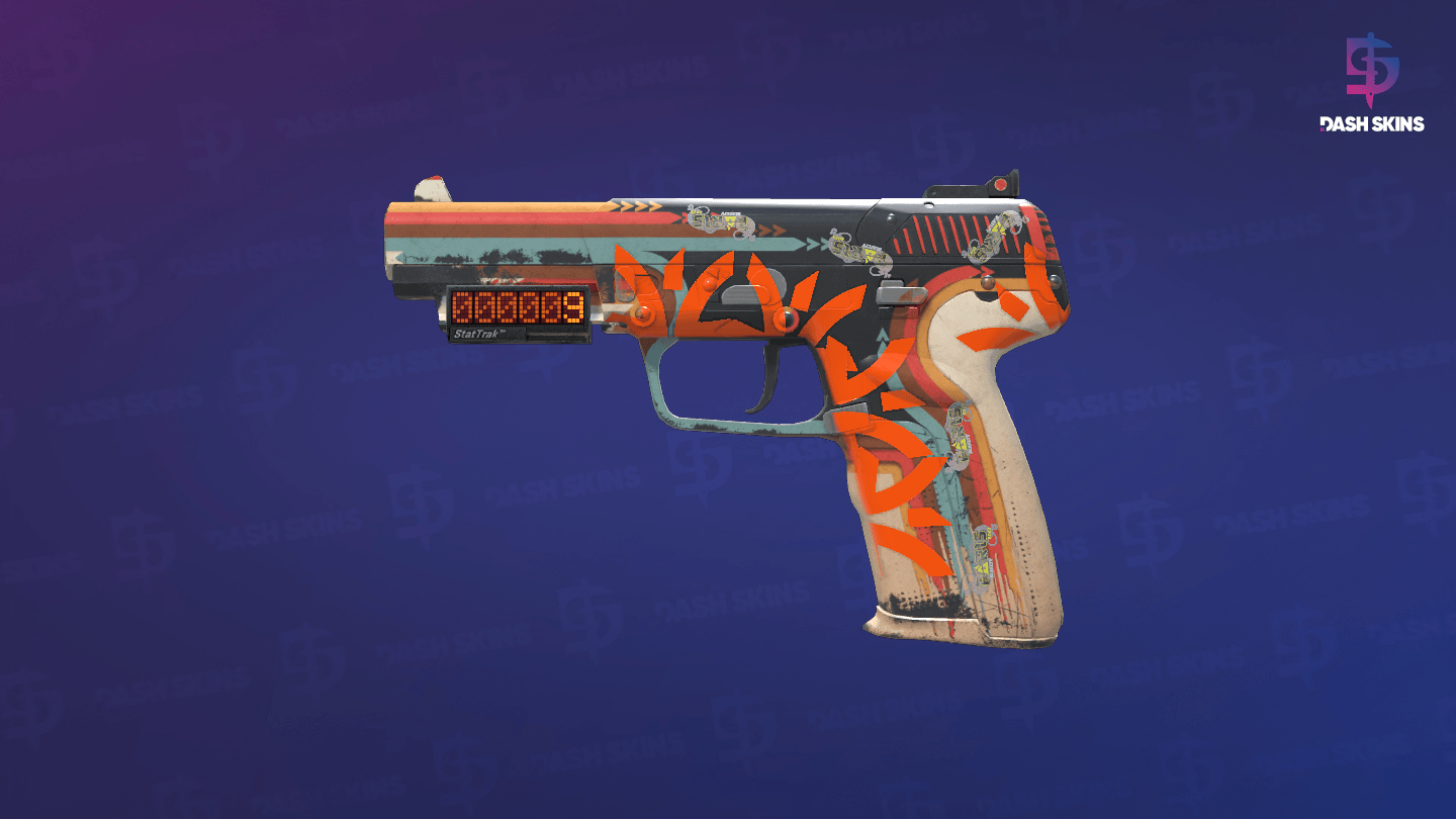 StatTrak™ Five-SeveN | Retrobution (Well-Worn) Screenshot Playside