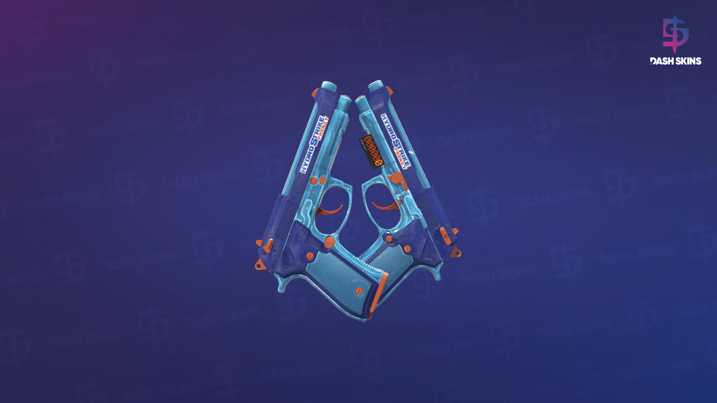 StatTrak™ Dual Berettas | Hydro Strike (Minimal Wear) Screenshot Playside