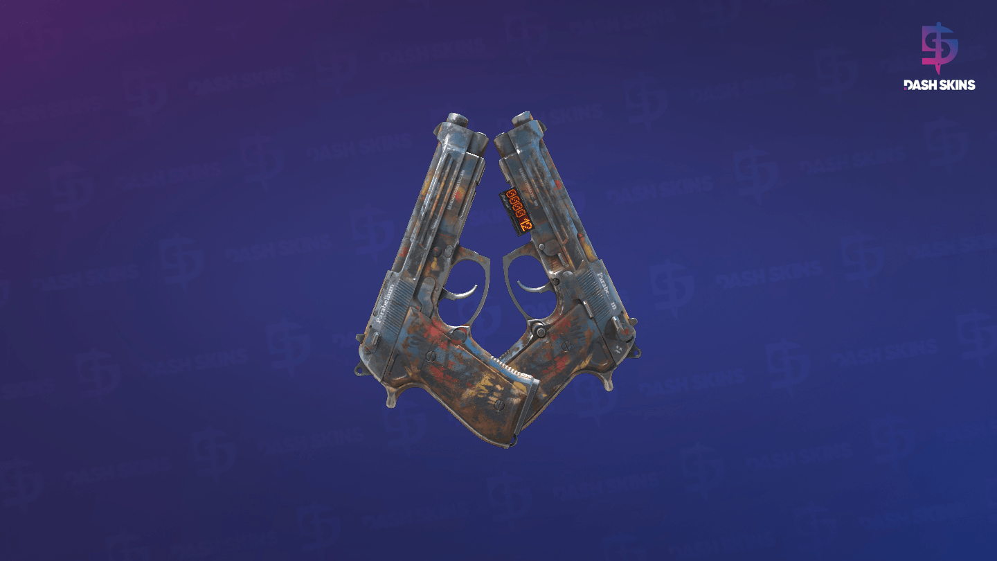 StatTrak™ Dual Berettas | Hideout (Well-Worn) Screenshot Playside