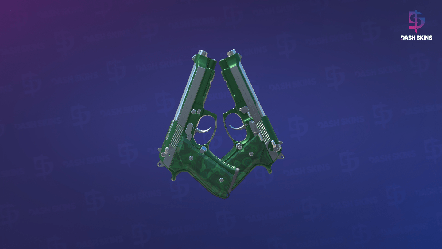 Dual Berettas | Polished Malachite (Minimal Wear) Screenshot Playside