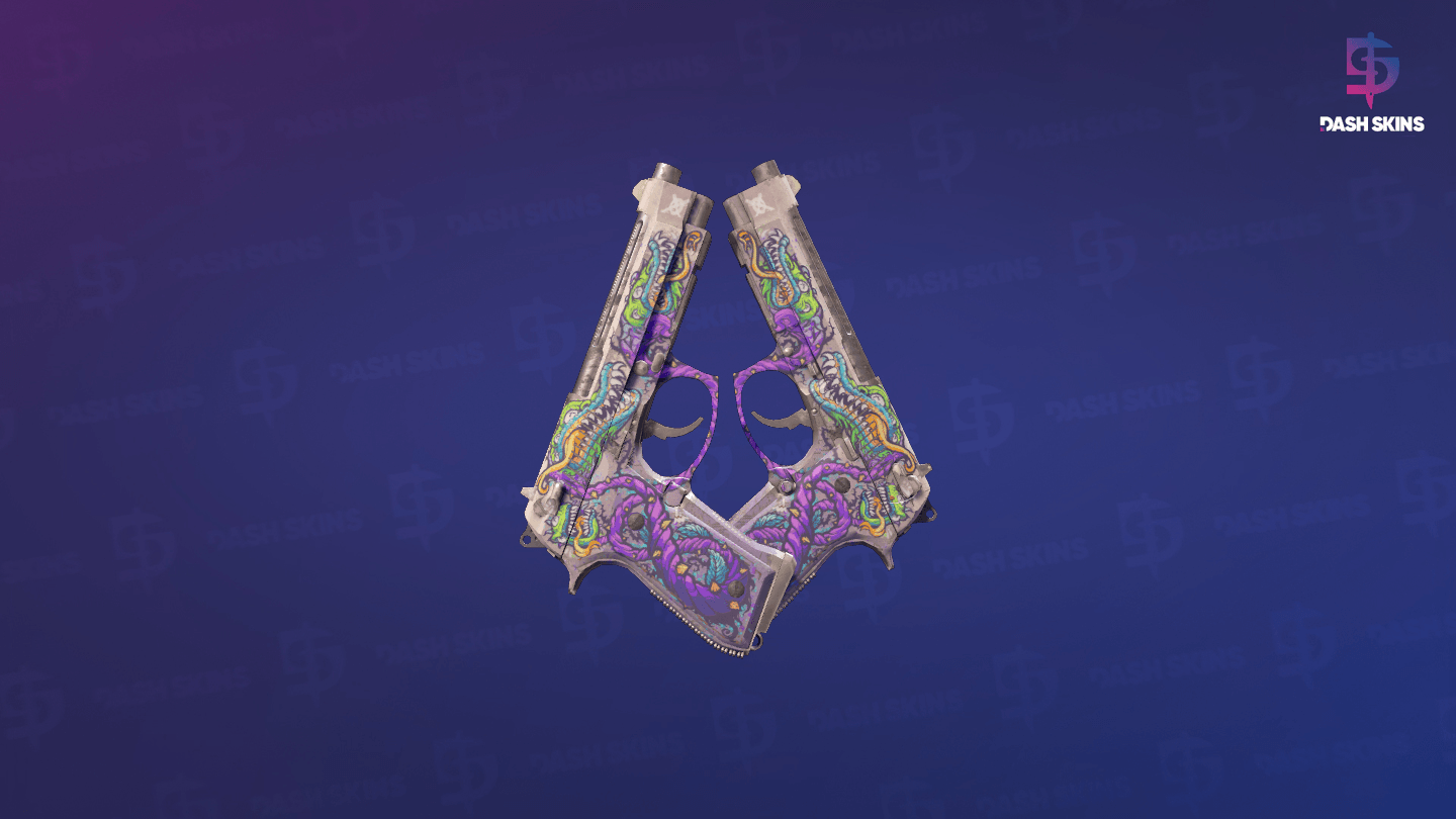 Dual Berettas | Flora Carnivora (Well-Worn) Screenshot Playside