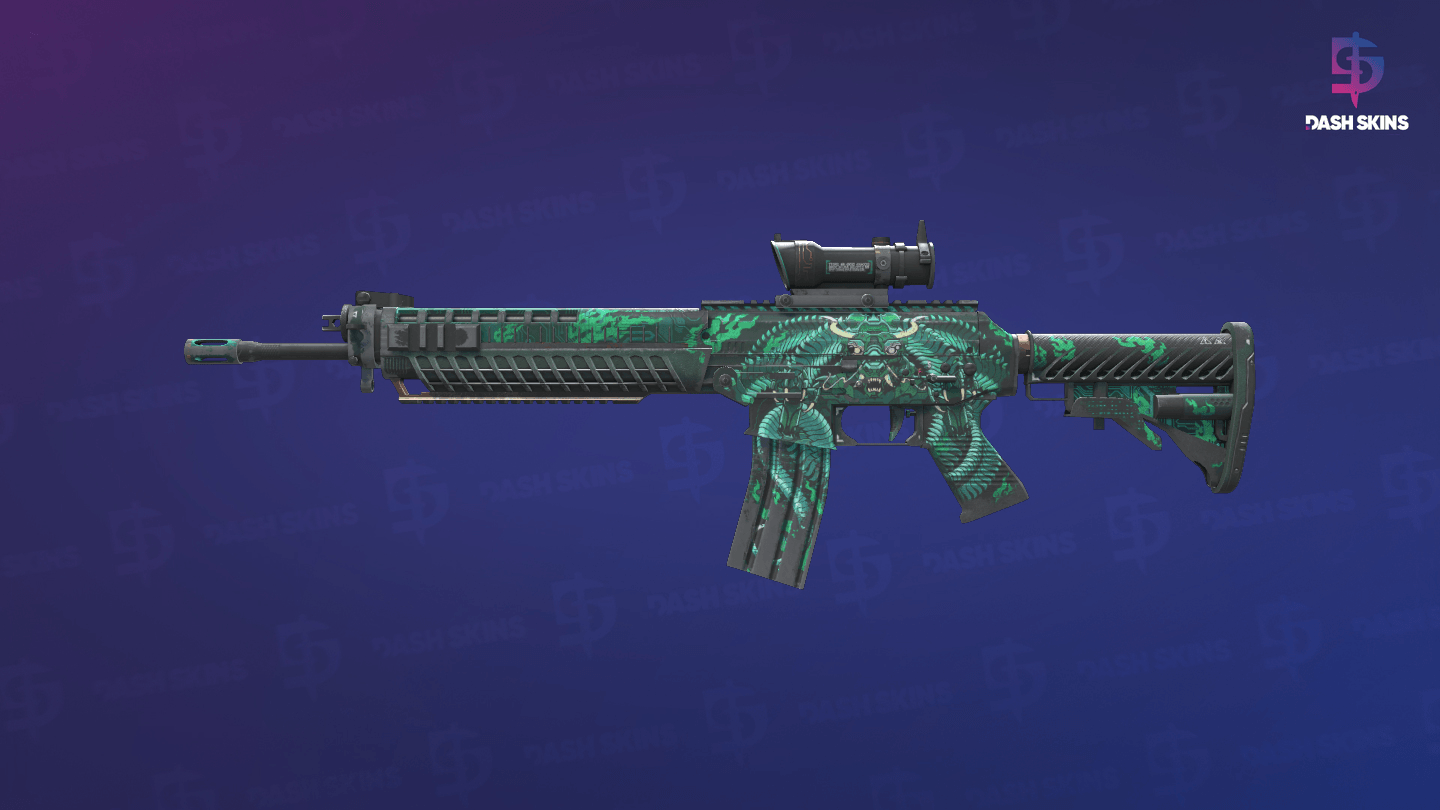 SG 553 | Dragon Tech (Well-Worn) Screenshot Playside