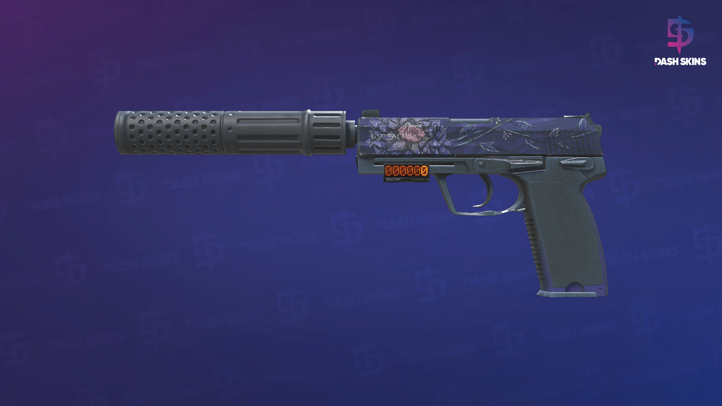 StatTrak™ USP-S | Black Lotus (Well-Worn) Screenshot Playside
