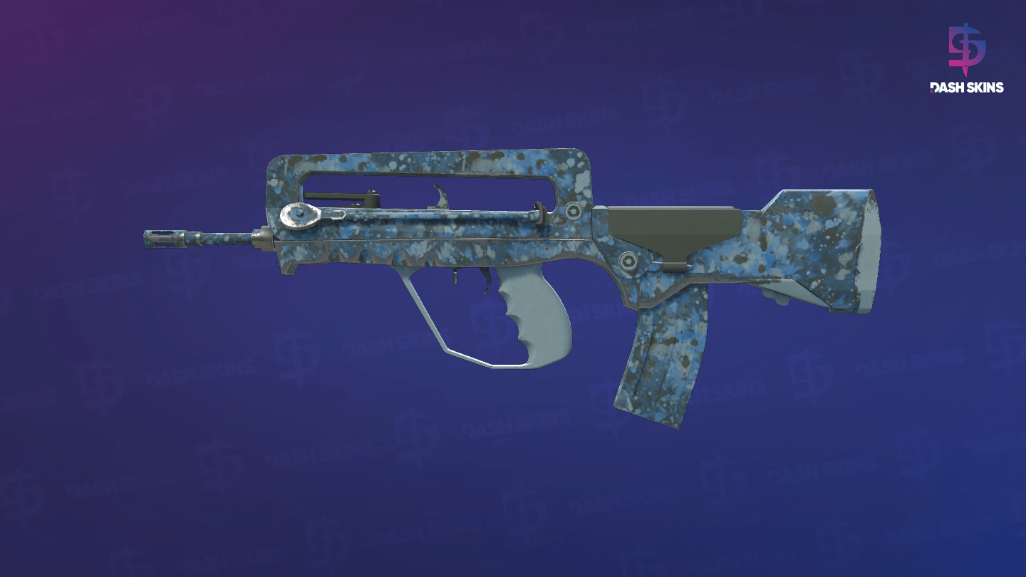 FAMAS | Cyanospatter (Minimal Wear) Screenshot Playside