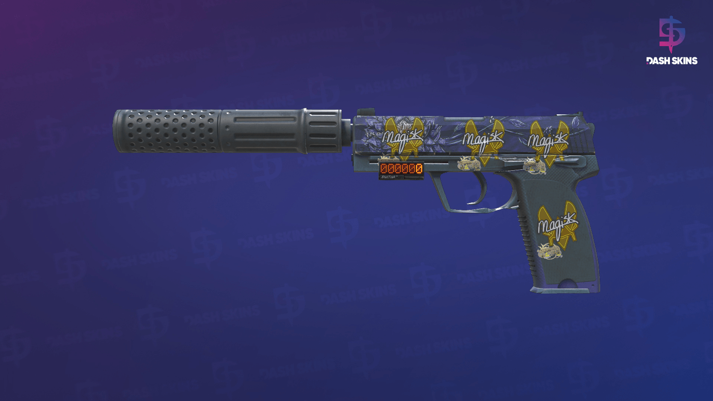 StatTrak™ USP-S | Black Lotus (Well-Worn) Screenshot Playside