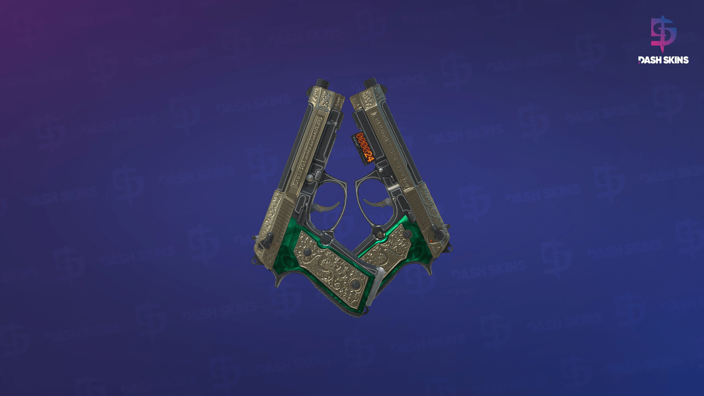 StatTrak™ Dual Berettas | Royal Consorts (Minimal Wear) Screenshot Playside