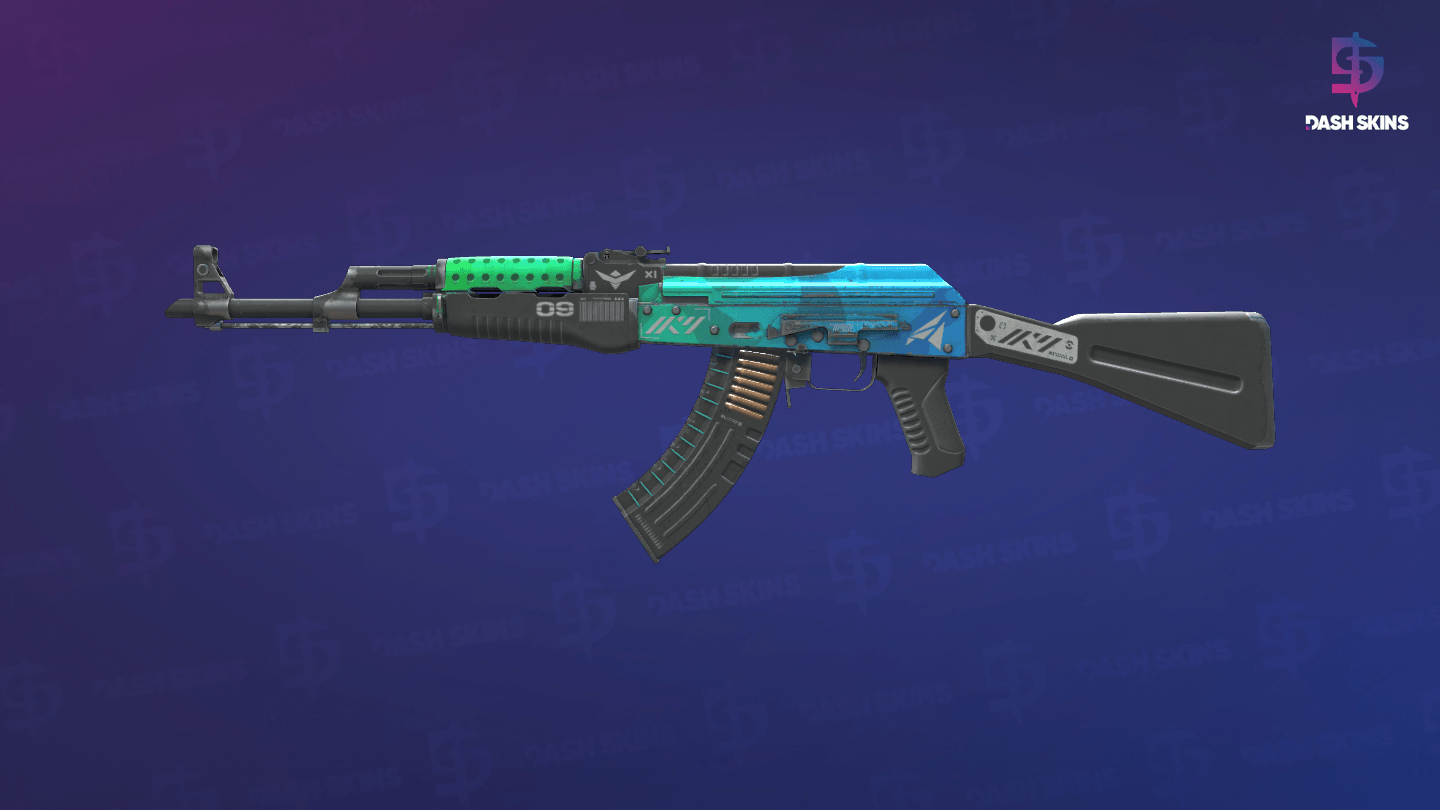 AK-47 | Ice Coaled (Well-Worn) Screenshot Playside