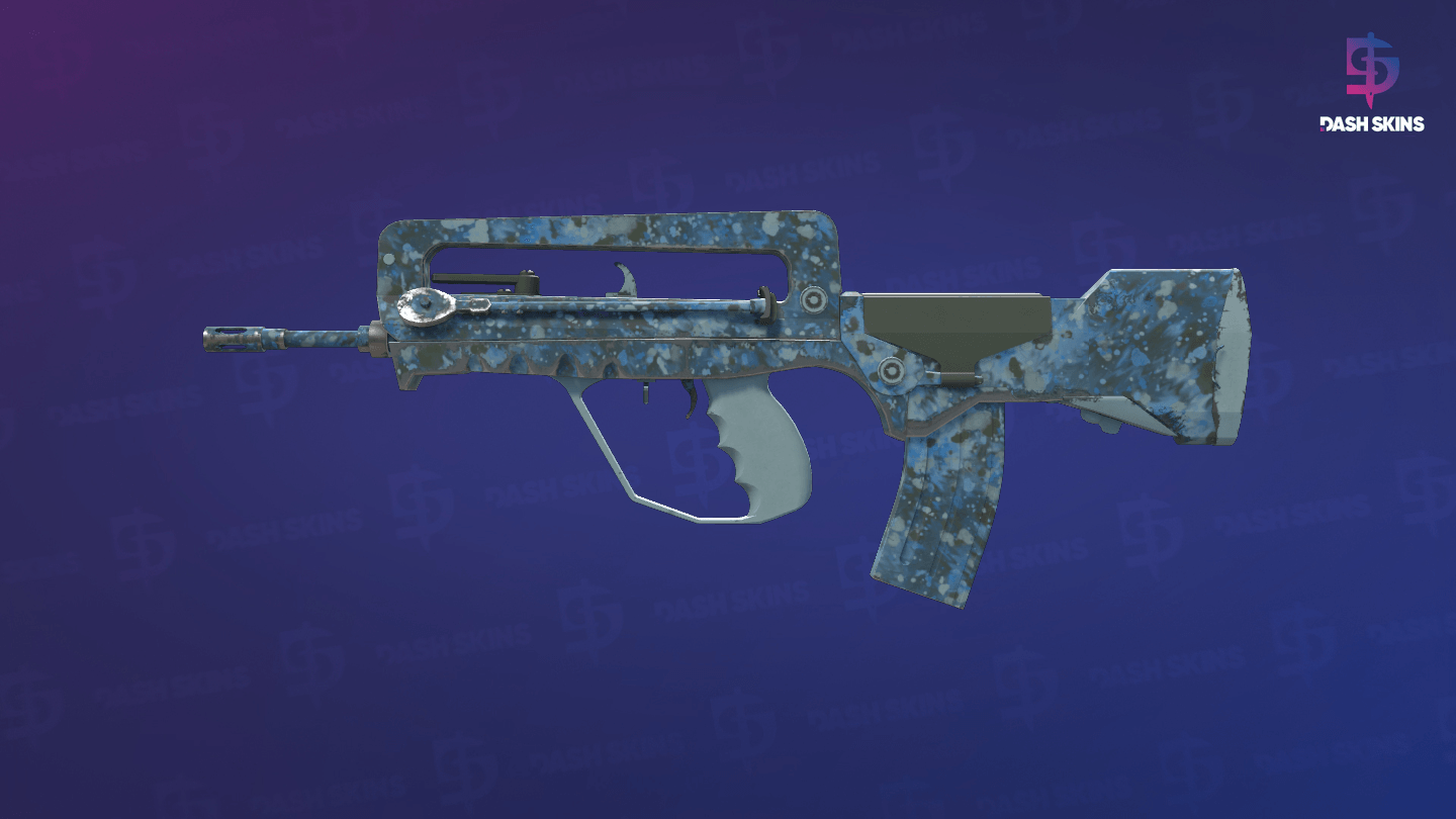 FAMAS | Cyanospatter (Minimal Wear) Screenshot Playside