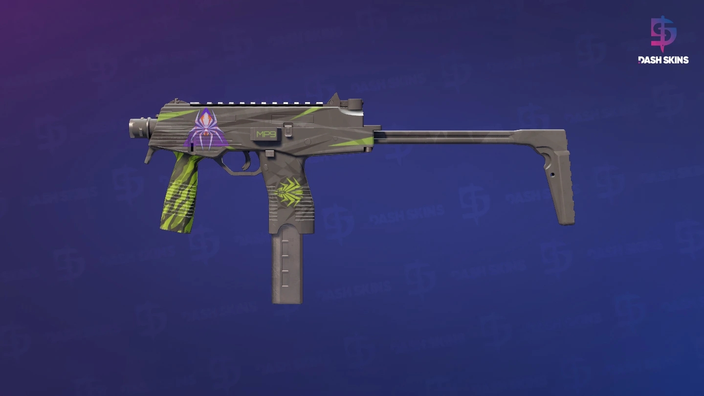MP9 | Deadly Poison (Well-Worn) Screenshot Playside