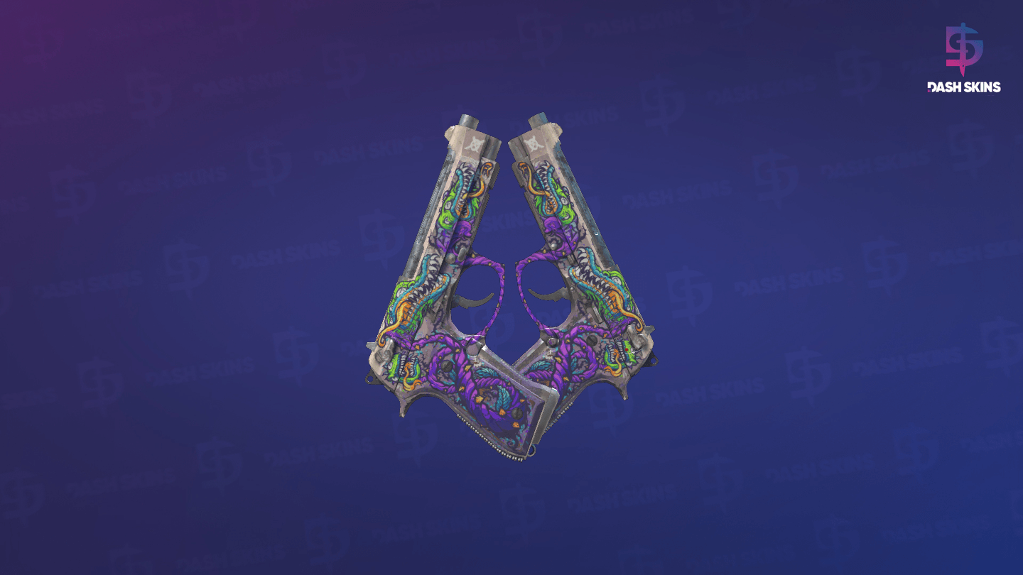 Dual Berettas | Flora Carnivora (Well-Worn) Screenshot Playside