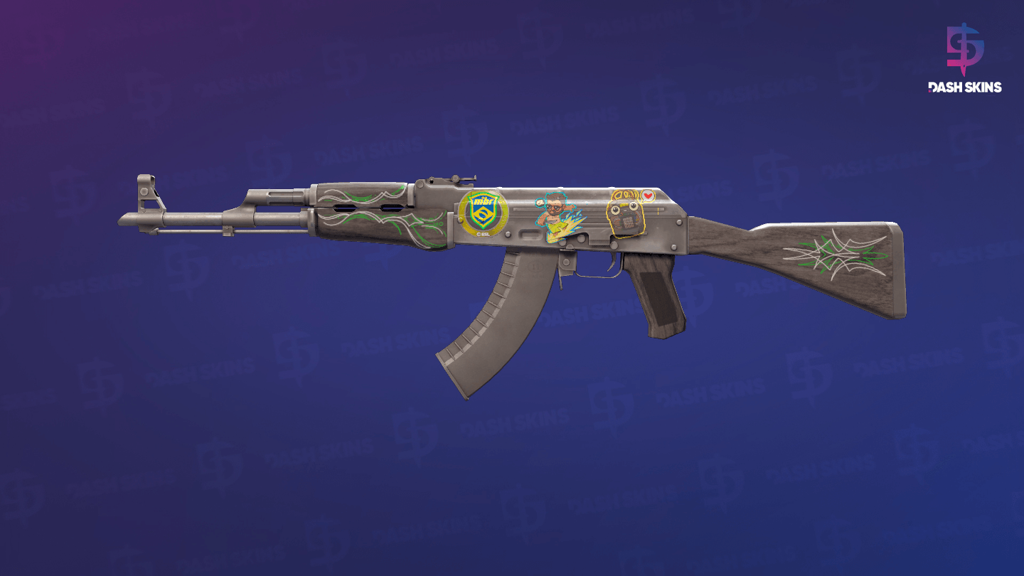 AK-47 | Emerald Pinstripe (Minimal Wear) Screenshot Playside