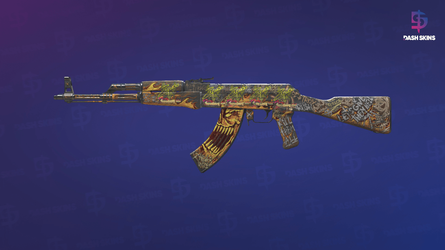 AK-47 | Searing Rage (Well-Worn) Screenshot Playside