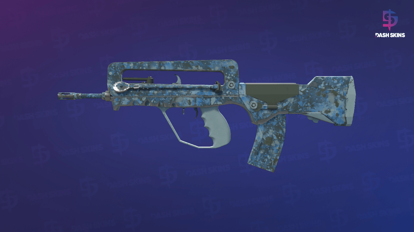 FAMAS | Cyanospatter (Minimal Wear) Screenshot Playside