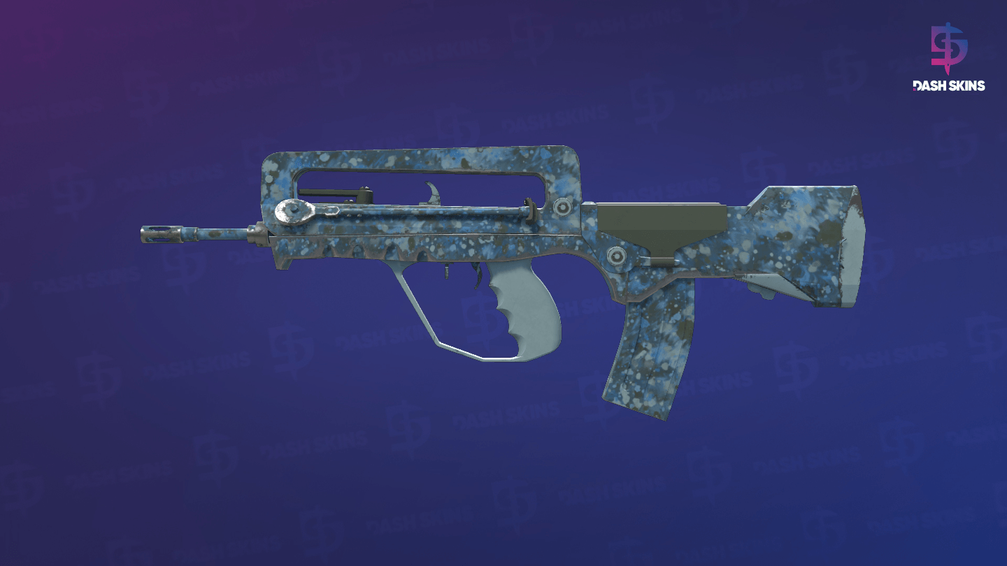 FAMAS | Cyanospatter (Minimal Wear) Screenshot Playside