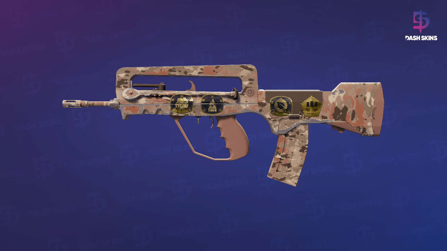 Souvenir FAMAS | CaliCamo (Minimal Wear) Screenshot Playside