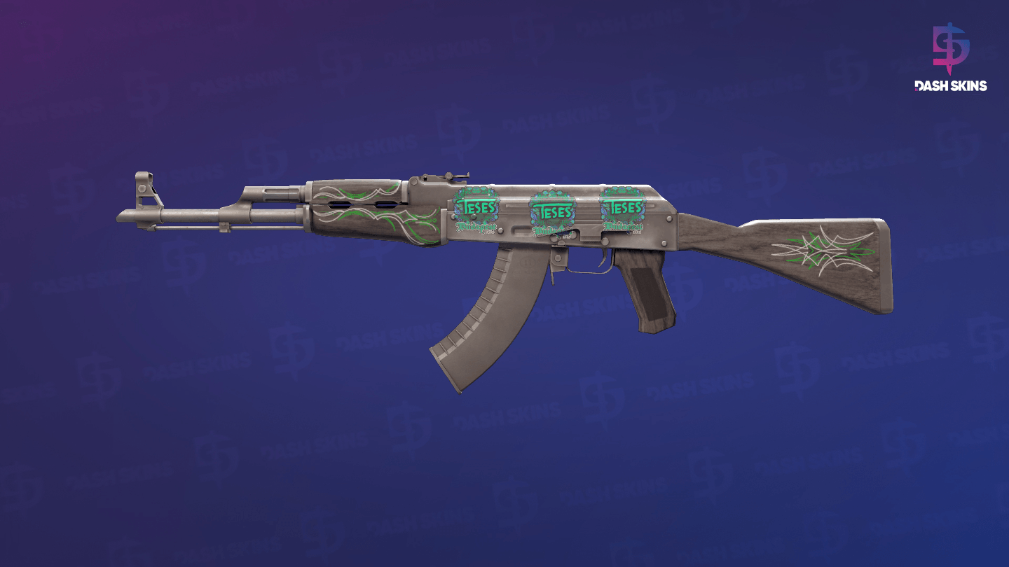 AK-47 | Emerald Pinstripe (Minimal Wear) Screenshot Playside