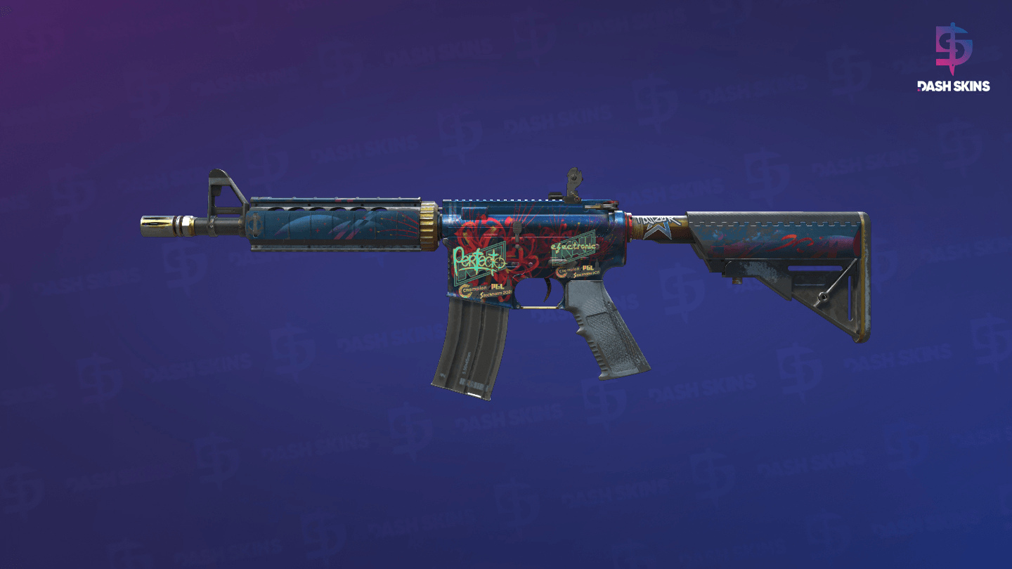 M4A4 | Spider Lily (Battle-Scarred) Screenshot Playside