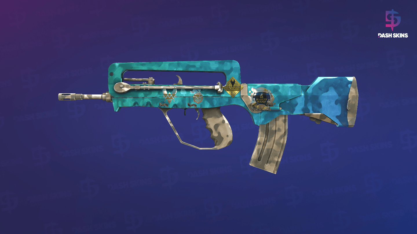 Souvenir FAMAS | Waters of Nephthys (Minimal Wear) Screenshot Playside