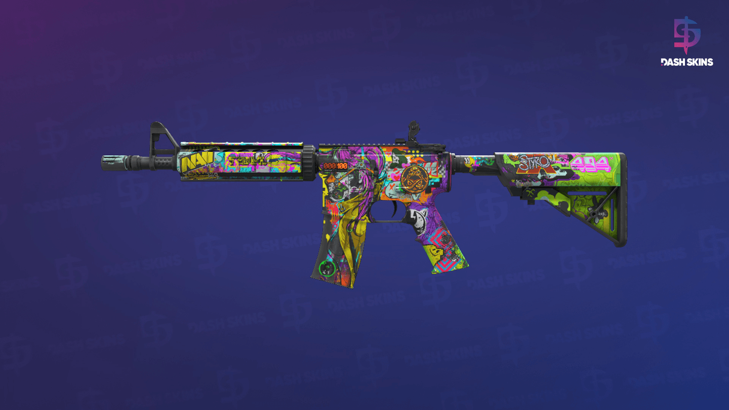 StatTrak™ M4A4 | In Living Color (Battle-Scarred) Screenshot Playside
