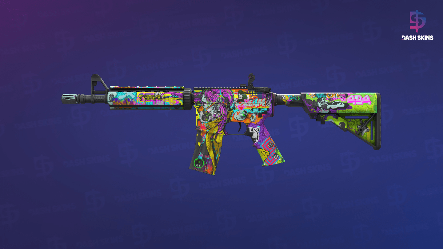 M4A4 | In Living Color (Well-Worn) Screenshot Playside