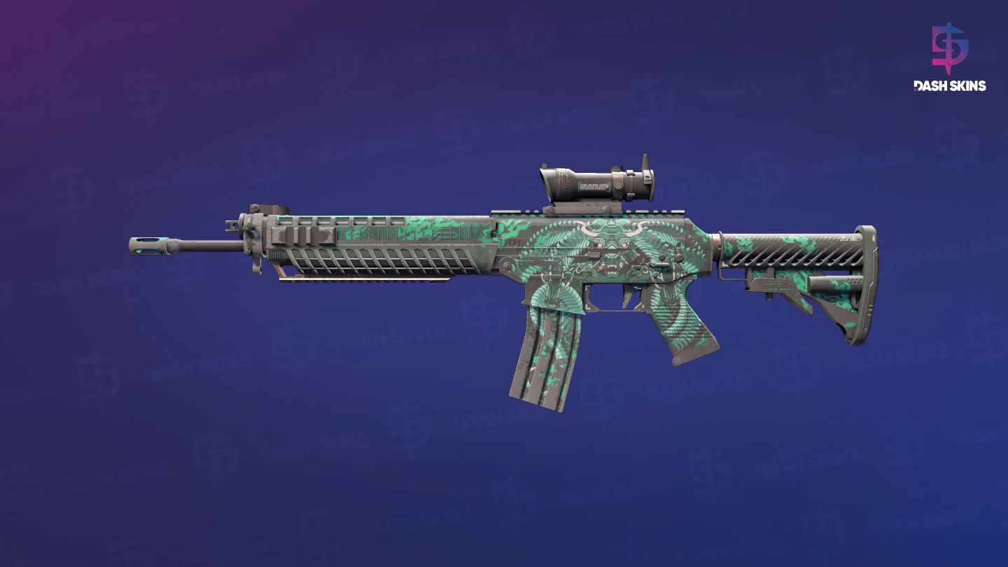 SG 553 | Dragon Tech (Well-Worn) Screenshot Playside