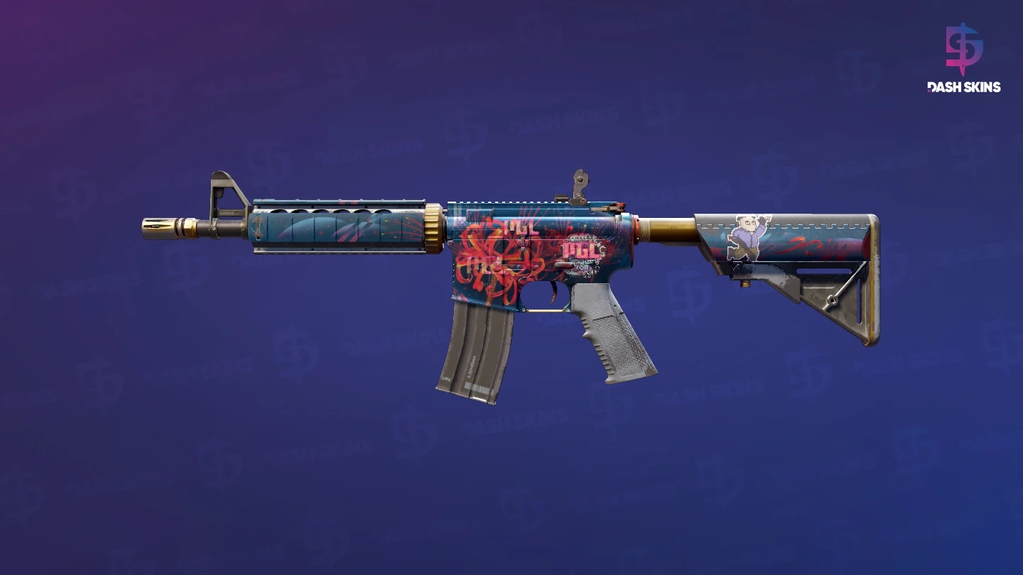 M4A4 | Spider Lily (Well-Worn) Screenshot Playside