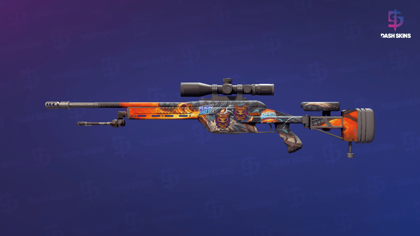 StatTrak™ SSG 08 | Dragonfire (Field-Tested) Screenshot Playside