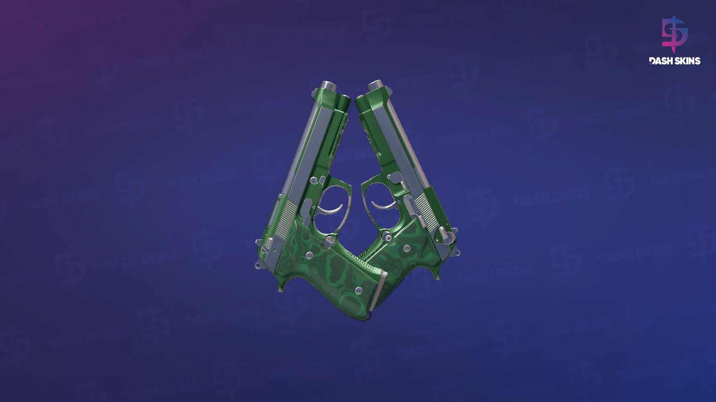 Dual Berettas | Polished Malachite (Minimal Wear) Screenshot Playside