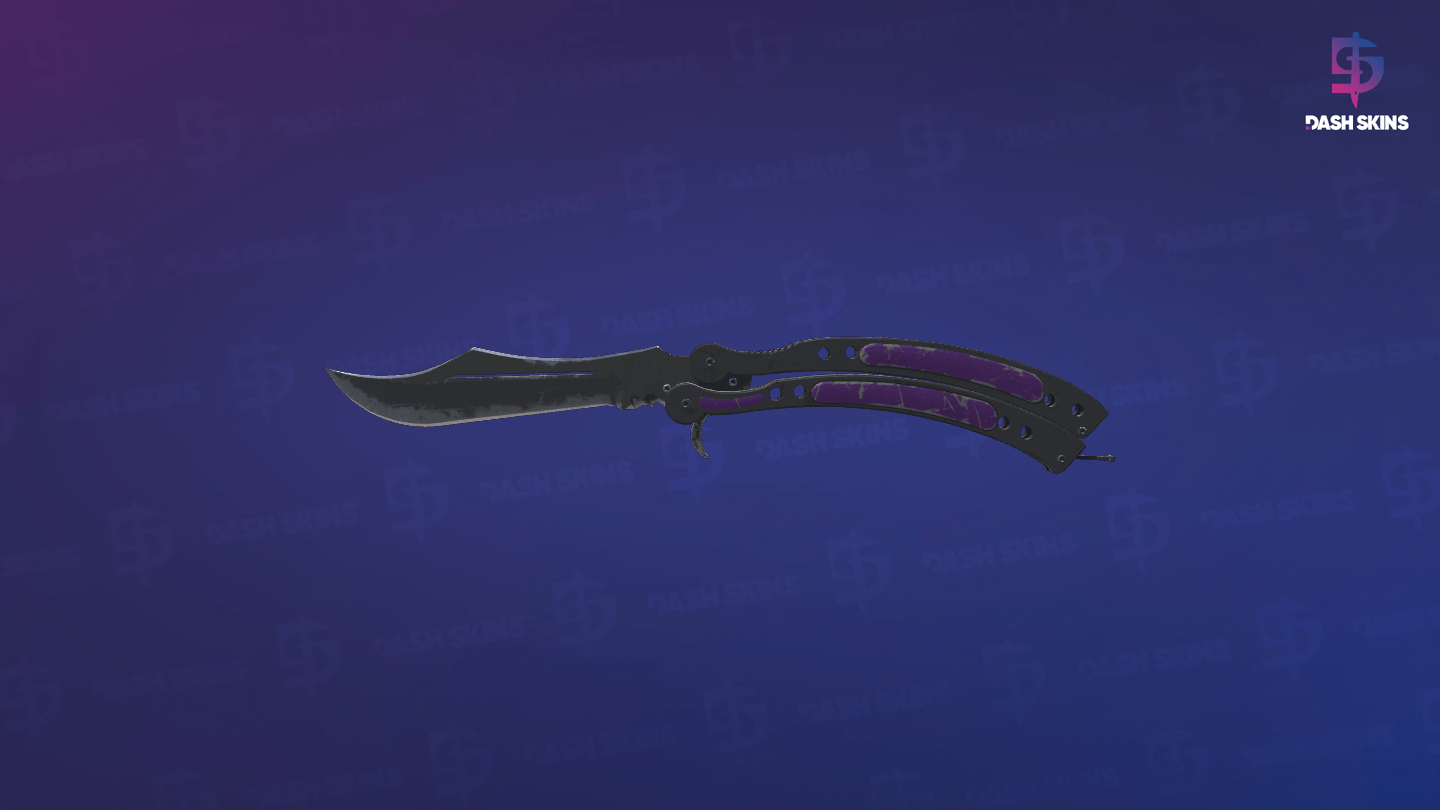★ Butterfly Knife | Ultraviolet (Well-Worn) Screenshot Playside