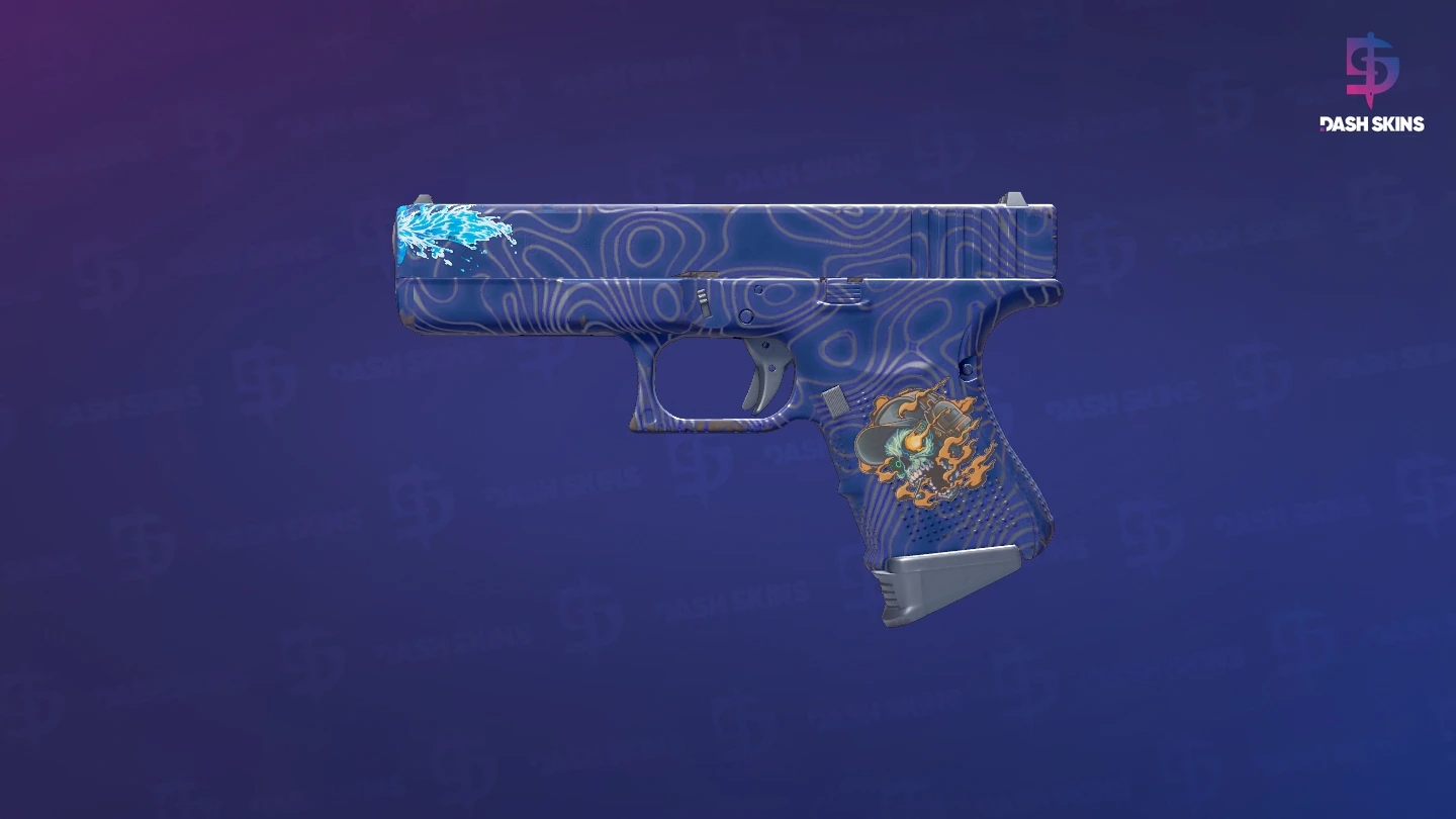 Glock-18 | Ocean Topo (Minimal Wear) Screenshot Playside