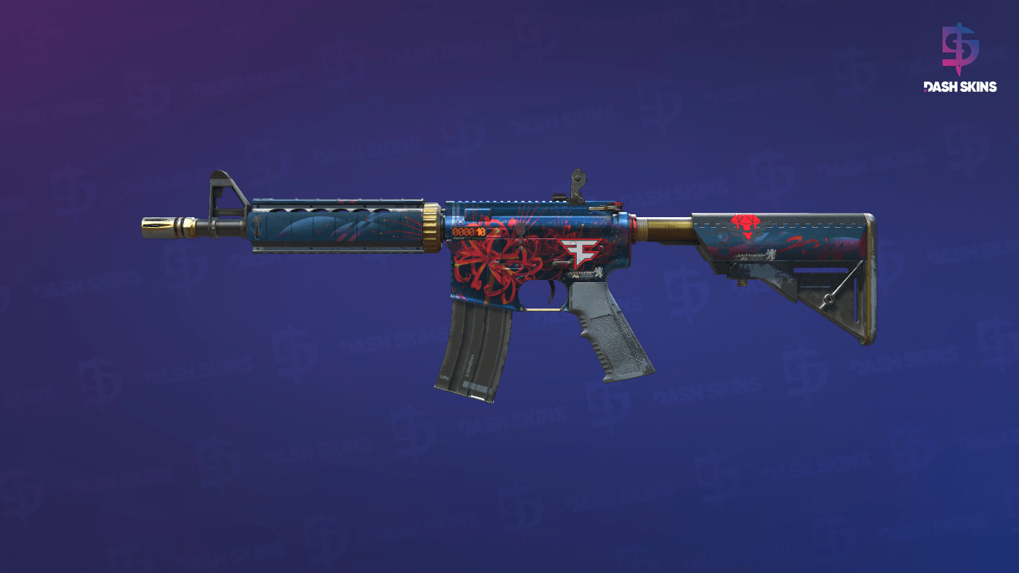 StatTrak™ M4A4 | Spider Lily (Well-Worn) Screenshot Playside