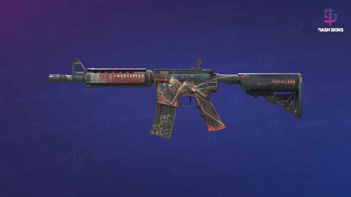 StatTrak™ M4A4 | Tooth Fairy (Battle-Scarred) Screenshot Playside